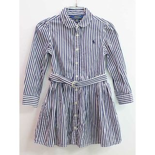 ラルフローレン(Ralph Lauren)の【春物 新入荷!】▽ラルフローレン/Ralph Lauren▽110cm 長袖ワンピース 白×紺【中古】子供服 キッズ kids 女の子 春 onepi 033042(ワンピース)