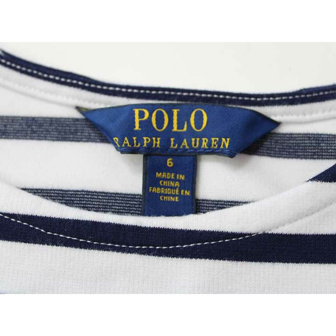 Ralph Lauren(ラルフローレン)の【春夏物 新入荷!】▽ラルフローレン/Ralph Lauren▽120cm 五分袖ワンピース 白×紺【中古】子供服 キッズ kids 女の子 春夏 onepi 033042 キッズ/ベビー/マタニティのキッズ服女の子用(90cm~)(ワンピース)の商品写真