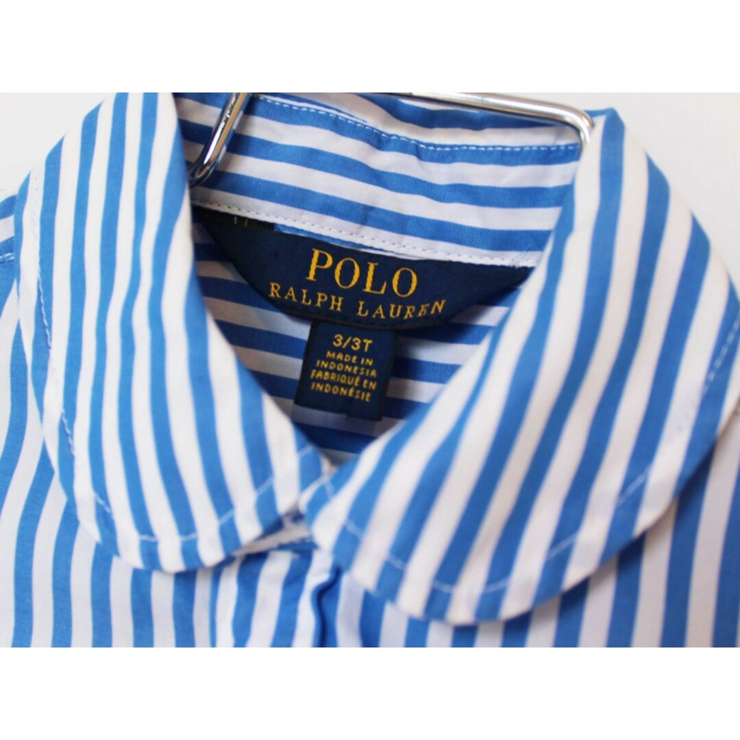 Ralph Lauren(ラルフローレン)の【春物 新入荷!】[ラルフローレン/Ralph Lauren]100cm 長袖シャツワンピース ブルー×白【中古】子供服 キッズ kids 女の子 春 onepi 923042 キッズ/ベビー/マタニティのキッズ服女の子用(90cm~)(ワンピース)の商品写真