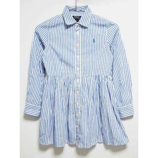 ラルフローレン(Ralph Lauren)の【春物 新入荷!】‡ラルフローレン/Ralph Lauren‡130cm 長袖ワンピース ブルー×白【中古】子供服 キッズ kids 女の子 春 onepi 204042(ワンピース)