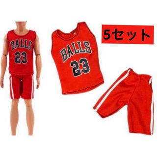 🏀ドール服☆5セット☆バスケットボールユニフォーム上下セット☆1/6スケール (その他)