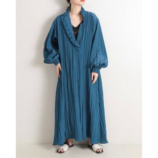 シティショップ(CITYSHOP)のCityshop フリルカラーロングドレス ワンピース レーヨンシティーショップ(ロングワンピース/マキシワンピース)