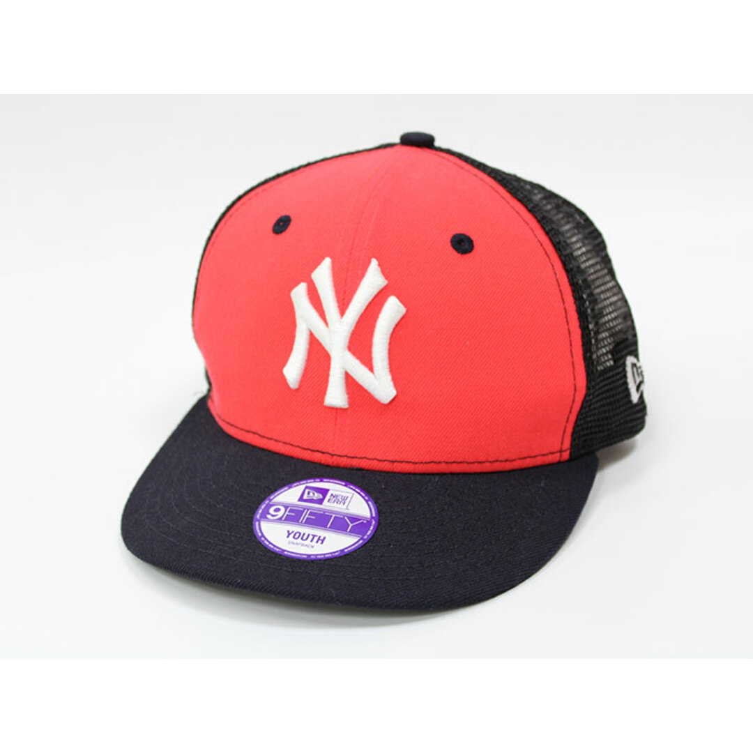 NEW ERA(ニューエラー)の【春物 新入荷!】▲ニューエラ/NEW ERA▲52-55.8cm キャップ/帽子 ピンク×黒 ニューヨークヤンキース【中古】子供 キッズ kids 男の子 女の子 春夏 bagetc 104042 キッズ/ベビー/マタニティのこども用ファッション小物(帽子)の商品写真