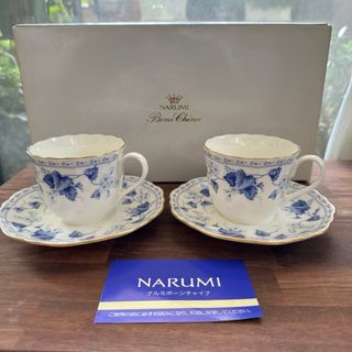 NARUMI - 【未使用品】　ナルミ　ペア　カップ&ソーサー　コーヒー　ティー　花柄　金彩