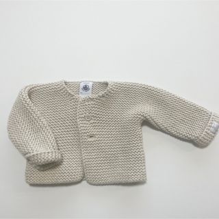 プチバトー(PETIT BATEAU)の週末限定値下げ　プチバトー　ニットカーディガン　3m/60cm(カーディガン/ボレロ)