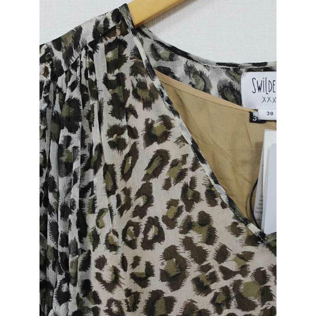 SLOBE IENA(スローブイエナ)の【春物 新入荷】新品未使用品☆SLOBE IENA/スローブイエナ☆SWILDENS/ROBE IMPRIME LEOPARD ワンピース/ワンピース/プルオーバー/Vネック/シースルー/長袖/ミモレ丈 ベージュ レディース 38 春夏 onepi 204042 レディースのワンピース(その他)の商品写真