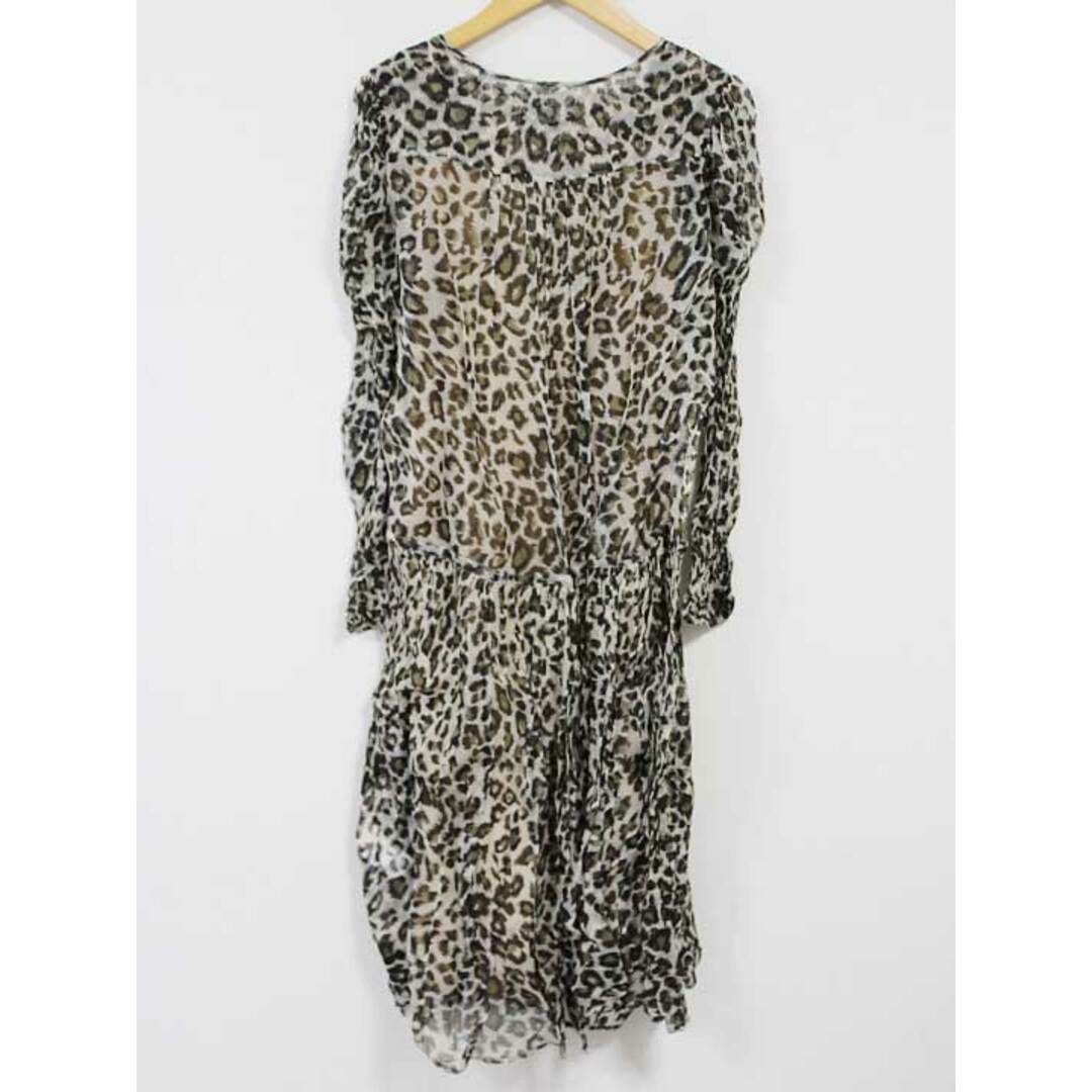 SLOBE IENA(スローブイエナ)の【春物 新入荷】新品未使用品☆SLOBE IENA/スローブイエナ☆SWILDENS/ROBE IMPRIME LEOPARD ワンピース/ワンピース/プルオーバー/Vネック/シースルー/長袖/ミモレ丈 ベージュ レディース 38 春夏 onepi 204042 レディースのワンピース(その他)の商品写真