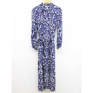 ザラ(ZARA)の【春物新入荷】■ZARA/ザラ■総柄シャツワンピース/ロング丈 ネイビー×ホワイト/紺×白 レディース XS【中古】春夏 onepi 033042(その他)