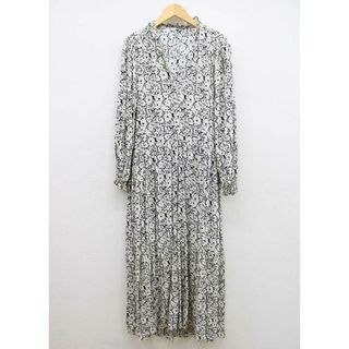 ザラ(ZARA)の【春物新入荷】■ZARA/ザラ■総柄ブラウスワンピース/ロング丈 ブラック×ホワイト/黒×白 レディース M【中古】春夏 onepi 033042(その他)