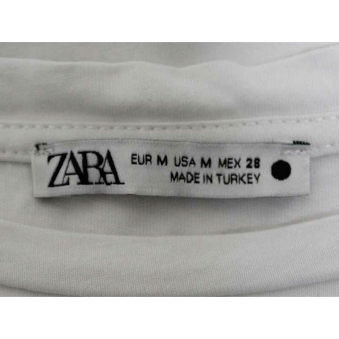 ZARA(ザラ)の【春物 新入荷】☆ZARA/ザラ☆袖切替カットソー/カットソー/Tシャツ/五分袖/シースルー袖/無地 ホワイト/白 レディース M【中古】春夏 923042 レディースのトップス(Tシャツ(半袖/袖なし))の商品写真