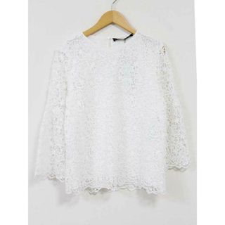 ザラ(ZARA)の【春物 新入荷】新品未使用品☆ZARA/ザラ☆レースブラウス/シャツ/ブラウス/長袖 ホワイト/白 レディース M 春夏 923042(シャツ/ブラウス(半袖/袖なし))