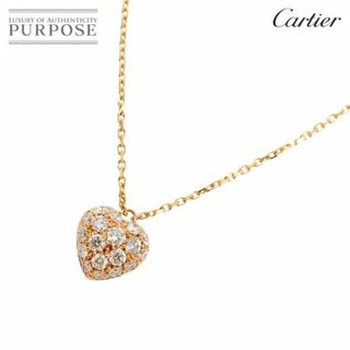 カルティエ(Cartier)のカルティエ Cartier ハート ダイヤ ネックレス 41cm K18 PG ピンクゴールド 750【証明書付き】 VLP 90225388(ネックレス)