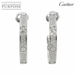 カルティエ(Cartier)のカルティエ Cartier ラブ ピアス パヴェ ダイヤ K18 WG ホワイトゴールド 750 フープ【証明書付き】VLP 90227360(ピアス)