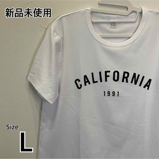 トップス Tシャツ 半袖 カジュアル レディース ラウンドネック 白 S L(Tシャツ(半袖/袖なし))