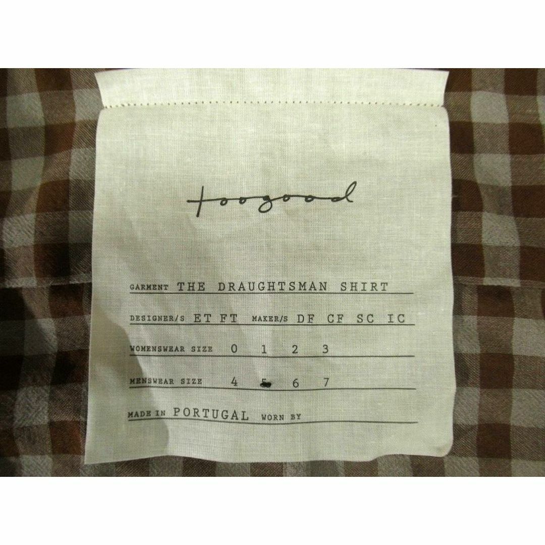 Toogood(トゥーグッド)の極美品 トゥーグッド 21AW オーバー ウール コットン チェック シャツ 5 メンズのトップス(シャツ)の商品写真