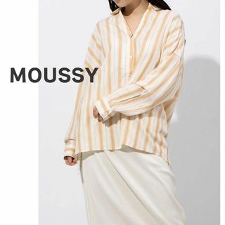 マウジー(moussy)のMOUSSY マウジー　ブラウス　シャツ　ストライプ　オレンジ　逃げ恥　新垣結衣(シャツ/ブラウス(長袖/七分))