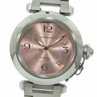 カルティエ(Cartier)の【Cartier】【W31075M7】カルティエ　パシャC　レディース腕時計　ピンク文字盤　ステンレススチール　自動巻き　中古ランクSA(腕時計)