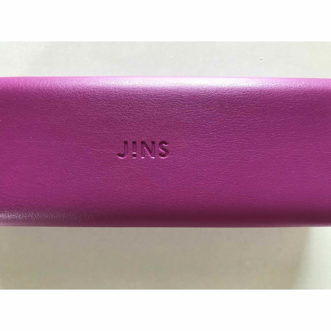JINS(ジンズ)のJINS メガネケース　メガネ拭きクロス付き　ピンクパープル　めがね　眼鏡 レディースのファッション小物(サングラス/メガネ)の商品写真