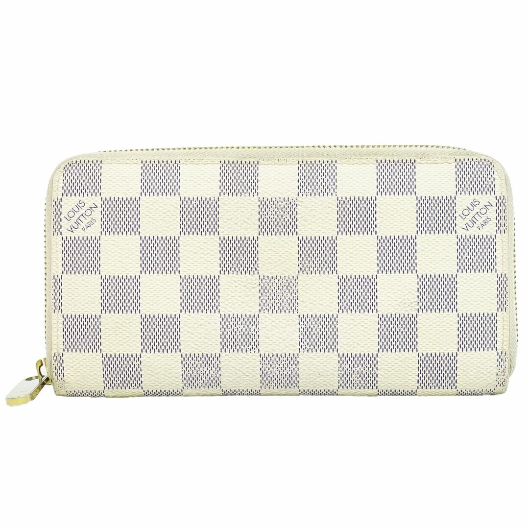 LOUIS VUITTON(ルイヴィトン)の本物 ルイヴィトン LOUIS VUITTON LV 旧型 ジッピーウォレット ダミエ アズール ラウンドファスナー 長財布 ホワイト グレー N60019 ビトン 財布 ウォレット 中古 レディースのファッション小物(財布)の商品写真