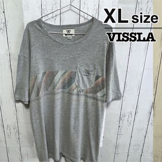 ヴィスラ(VISSLA)のVISSLA　Tシャツ　XL　グレー　胸ポケット　オーバーサイズ　USA古着(Tシャツ/カットソー(半袖/袖なし))