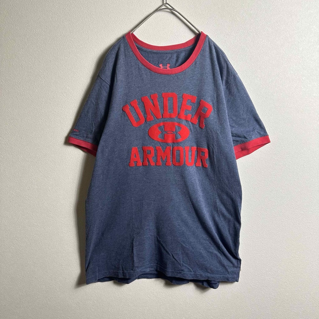 UNDER ARMOUR(アンダーアーマー)のアンダーアーマー　リンガーTシャツ　Mサイズ　ビッグロゴ　半袖　くすみカラー メンズのトップス(Tシャツ/カットソー(半袖/袖なし))の商品写真