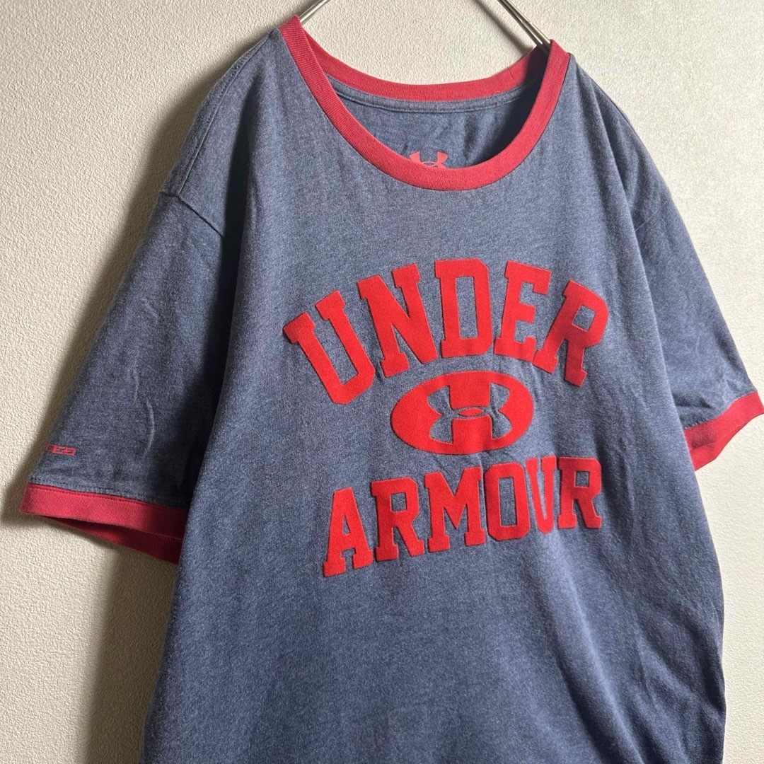 UNDER ARMOUR(アンダーアーマー)のアンダーアーマー　リンガーTシャツ　Mサイズ　ビッグロゴ　半袖　くすみカラー メンズのトップス(Tシャツ/カットソー(半袖/袖なし))の商品写真