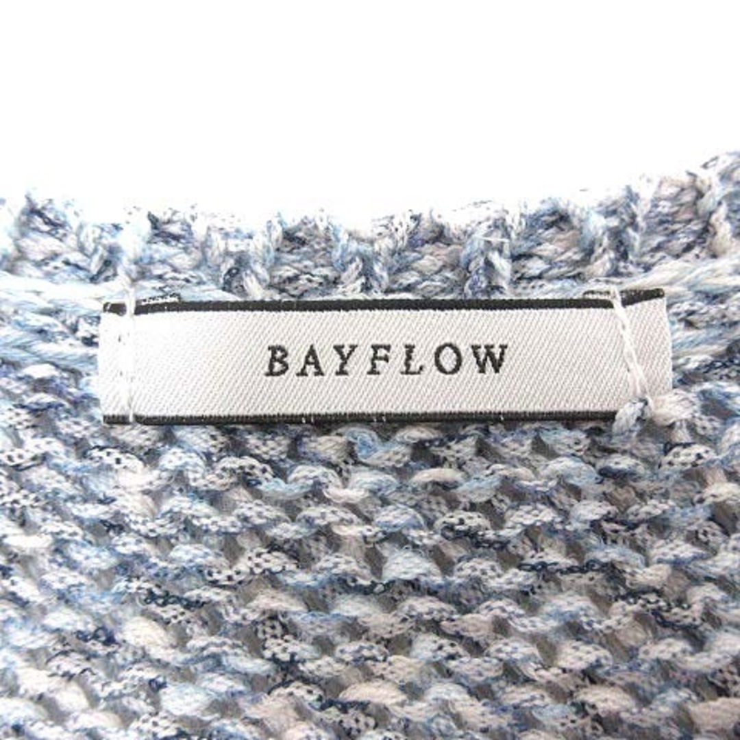 BAYFLOW(ベイフロー)のBAYFLOW ニット カットソー Uネック ノースリーブ 3 青 ライトブルー レディースのトップス(ニット/セーター)の商品写真