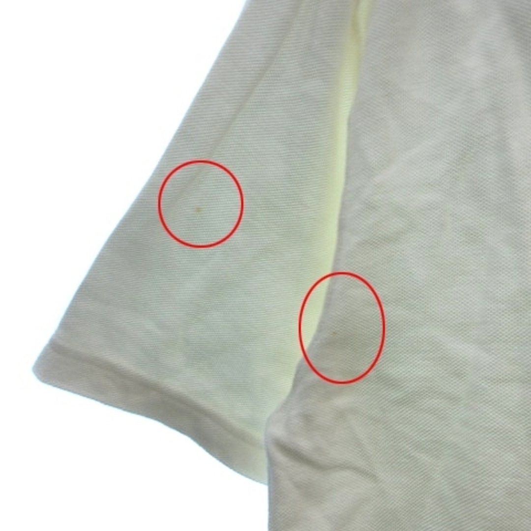 ヴァン ヂャケット ポロシャツ 鹿の子 切替 刺繍 チェック 半袖 M 白 メンズのトップス(ポロシャツ)の商品写真