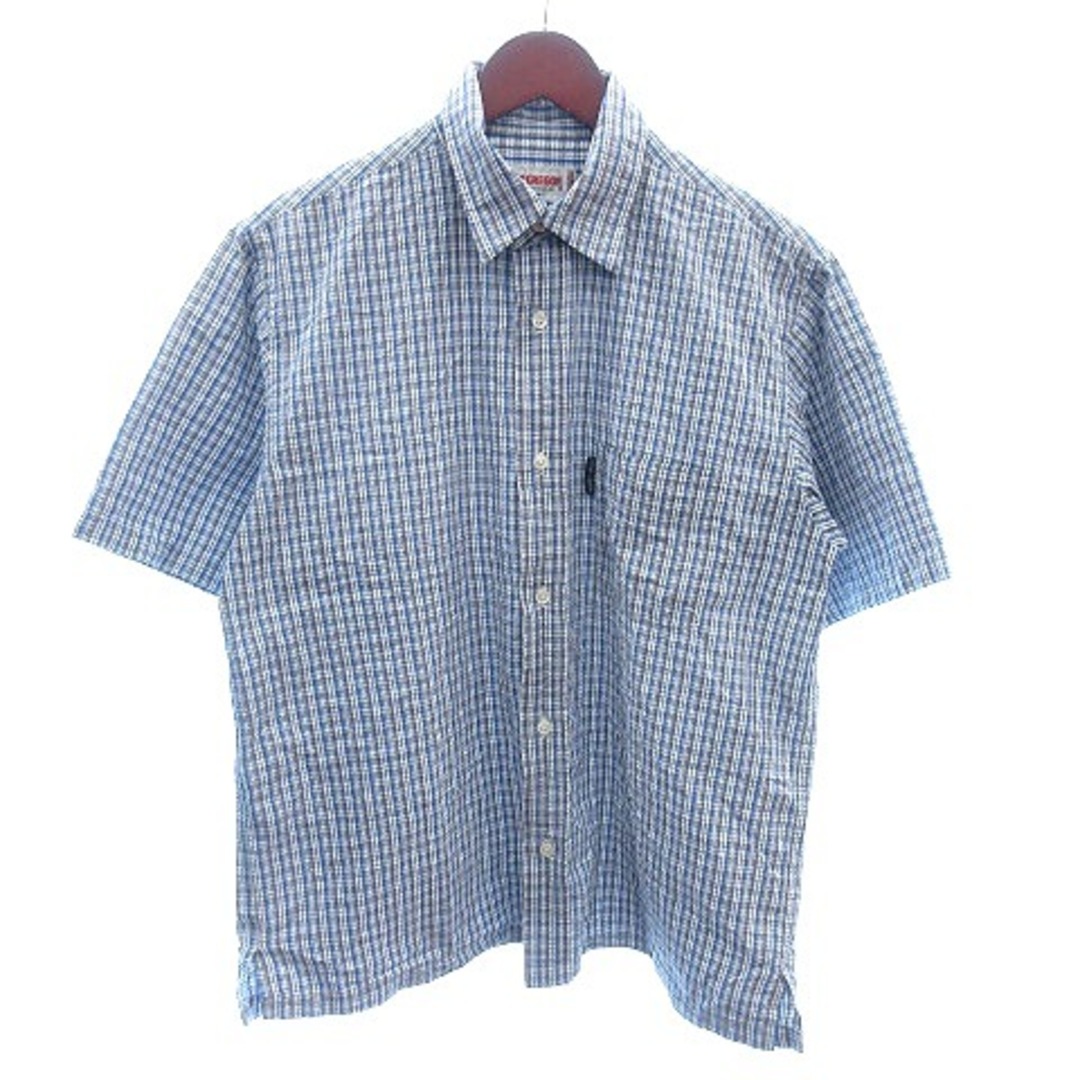 McGREGOR(マックレガー)のマックレガー マクレガー ステンカラーシャツ チェック 半袖 M 青 ブルー メンズのトップス(シャツ)の商品写真