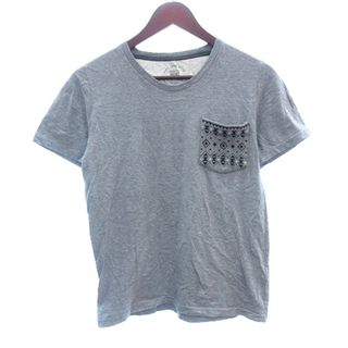 ナノユニバース(nano・universe)のナノユニバース カットソー Tシャツ ラウンドネック 切替 総柄 半袖 グレー(Tシャツ(半袖/袖なし))