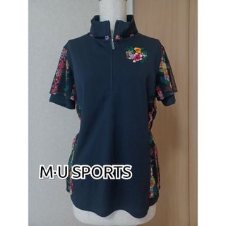 M・Uスポーツ - 美品【M·U SPORTS】ゴルフシャツ ハーフジップ 犬×花柄