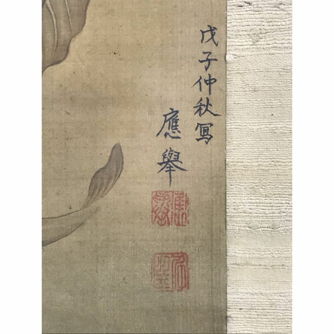 円山応挙/圓山應擧/跳鯉図/コイ図/鯉図/掛軸☆宝船☆AD-768の 円山応挙/圓山應擧/跳鯉図/コイ図/鯉図/掛軸☆宝船☆AD-768の