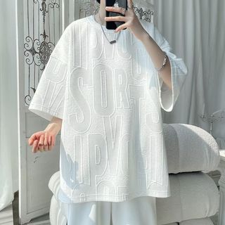 Ｔシャツ　メンズ　３ＸＬ　半袖　白　ホワイト　ロゴ　ビッグロゴ　シンプル(Tシャツ/カットソー(半袖/袖なし))