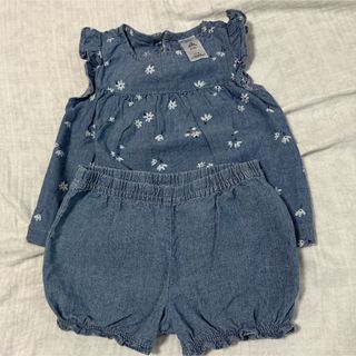 クレアーズ(claire's)のクレアーズ 上下セット デニム 花柄 1歳12ヶ月 女の子(タンクトップ/キャミソール)