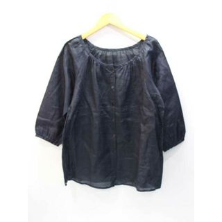 ドゥーズィエムクラス(DEUXIEME CLASSE)の【春物 新入荷】‡Deuxieme Classe/ドゥーズィエムクラス‡リネンシアーブラウス/七分袖 ネイビー/紺レディース 【中古】 春夏 423042(シャツ/ブラウス(半袖/袖なし))