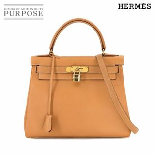 エルメス(Hermes)の新品同様 エルメス HERMES ケリー 28 2way ハンド ショルダー バッグ クシュベル エプソン ナチュラル 内縫い 〇Z刻印 VLP 90228878(ハンドバッグ)