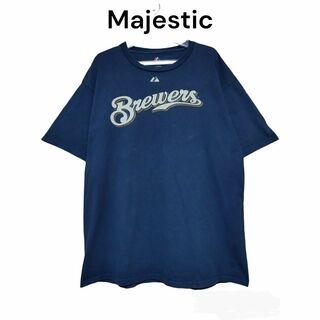 マジェスティック(Majestic)のMLB　Majestic　Tシャツ　古着　半袖　Breuers　ブルワーズ(Tシャツ/カットソー(半袖/袖なし))