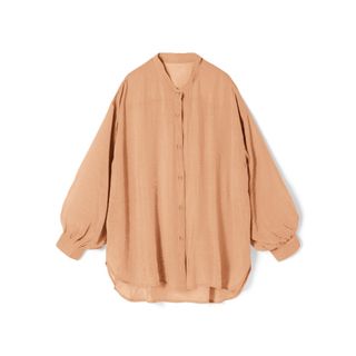 グレイル(GRL)の【値下げ】美品　GRL　グレイル　シアーシャツ　トップス　オレンジ(シャツ/ブラウス(長袖/七分))