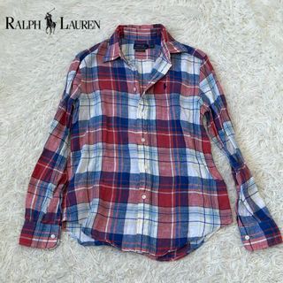 ポロラルフローレン(POLO RALPH LAUREN)のラルフローレン　ポロ　リネン　100% チェック　シャツ　長袖(シャツ/ブラウス(長袖/七分))