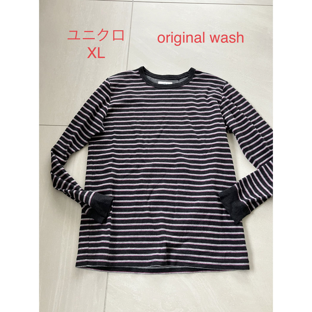 UNIQLO(ユニクロ)のユニクロ　長袖Tシャツ XL original wash メンズのトップス(Tシャツ/カットソー(七分/長袖))の商品写真