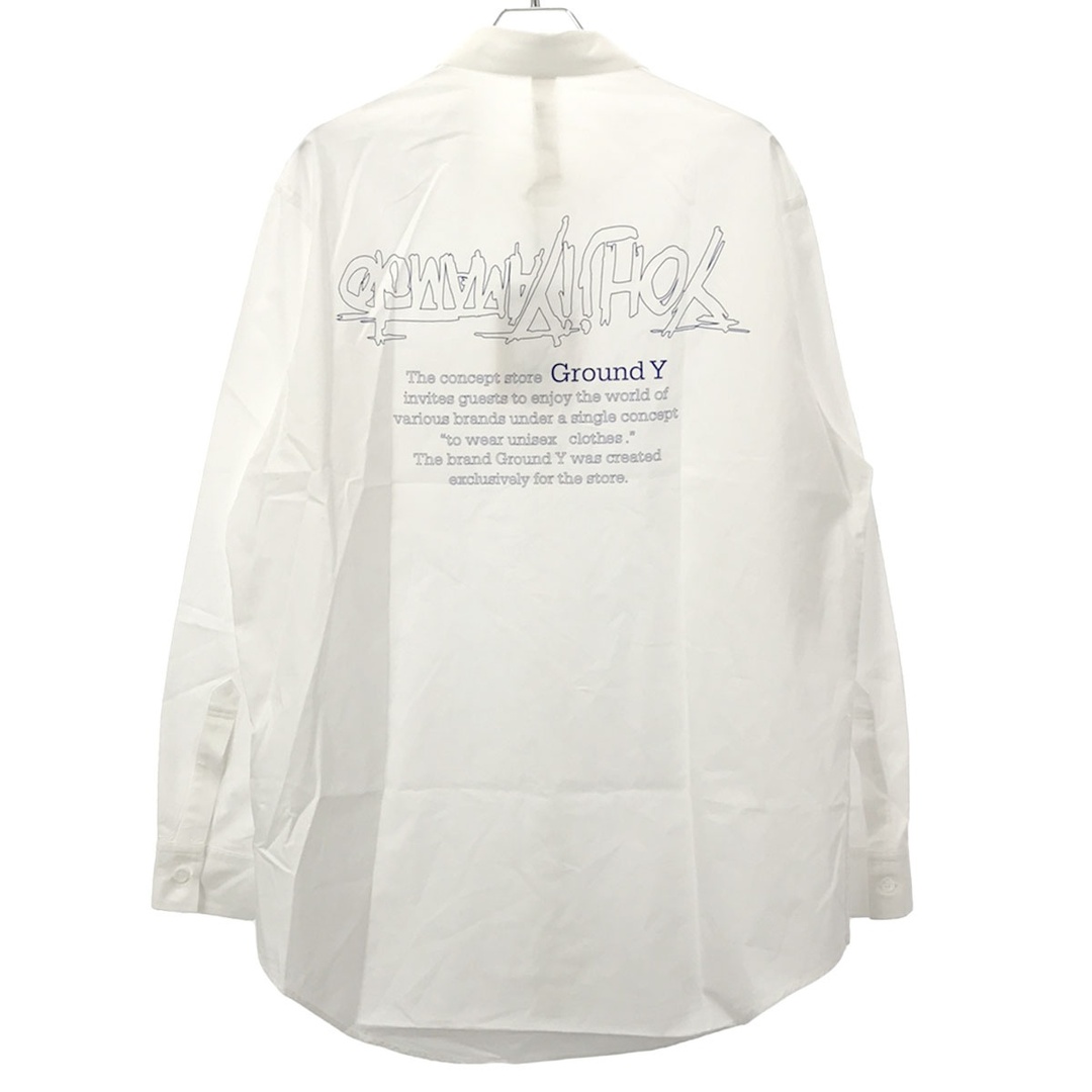Ground Y グラウンド ワイ Upside Down LOGO Basic Shirt バックプリントブロードシャツ GA-B21-020 ホワイト 3 メンズのトップス(シャツ)の商品写真