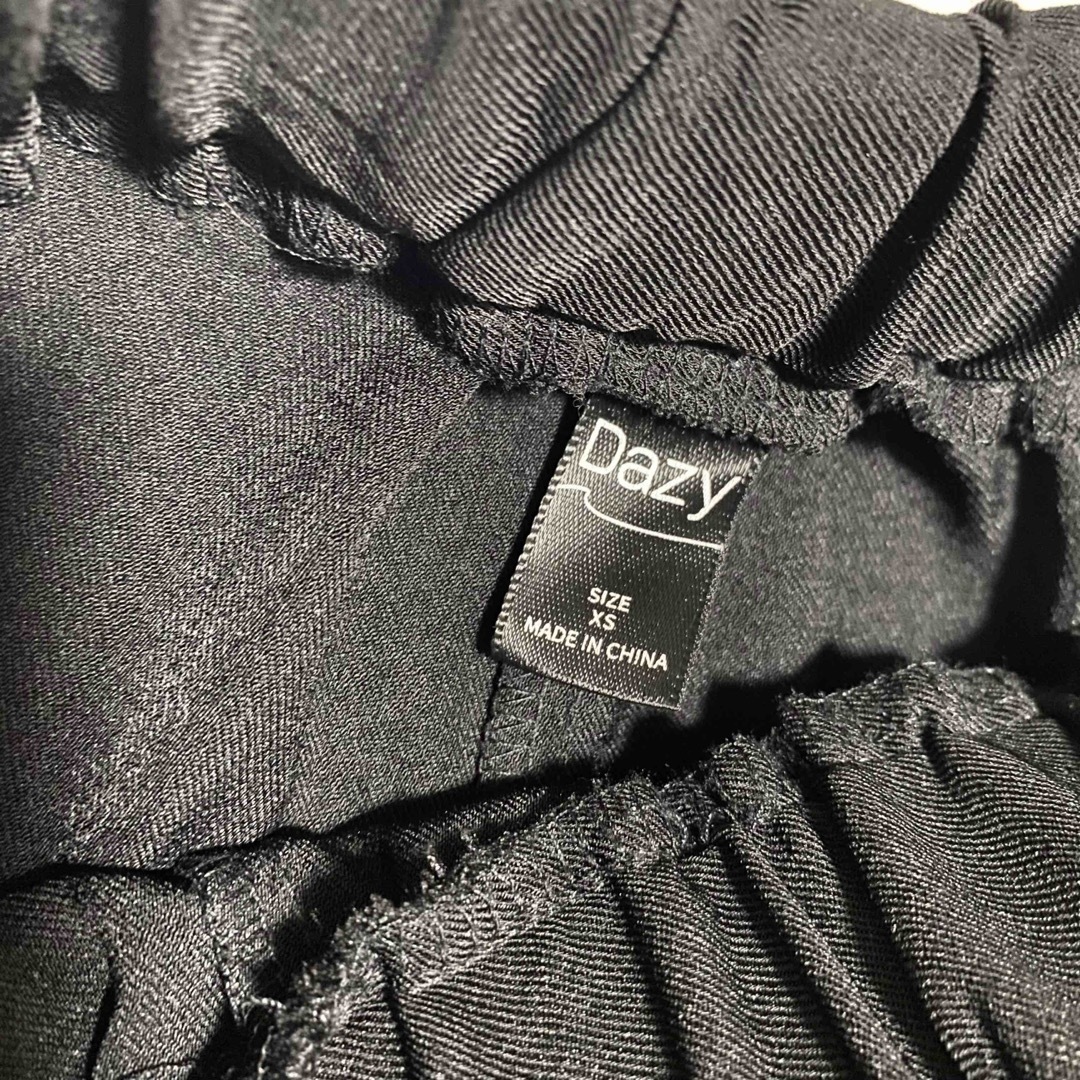 SHEIN(シーイン)のSHINE   Dazy   ハイウエスト　ストレートワイドパンツ　黒　ブラック レディースのパンツ(カジュアルパンツ)の商品写真