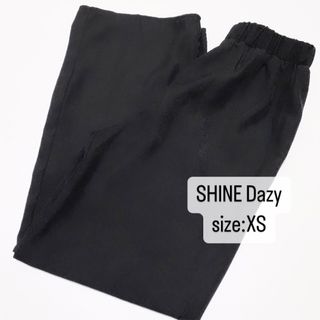 シーイン(SHEIN)のSHINE   Dazy   ハイウエスト　ストレートワイドパンツ　黒　ブラック(カジュアルパンツ)