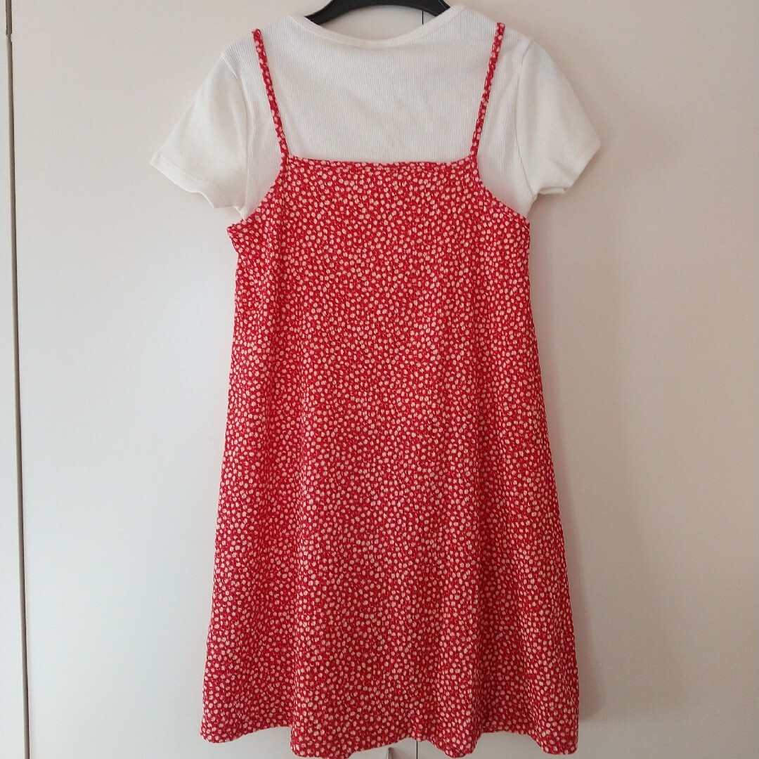 ZARA KIDS(ザラキッズ)のZARA　花柄　キャミワンピース　Tシャツ　セット　140 キッズ/ベビー/マタニティのキッズ服女の子用(90cm~)(ワンピース)の商品写真