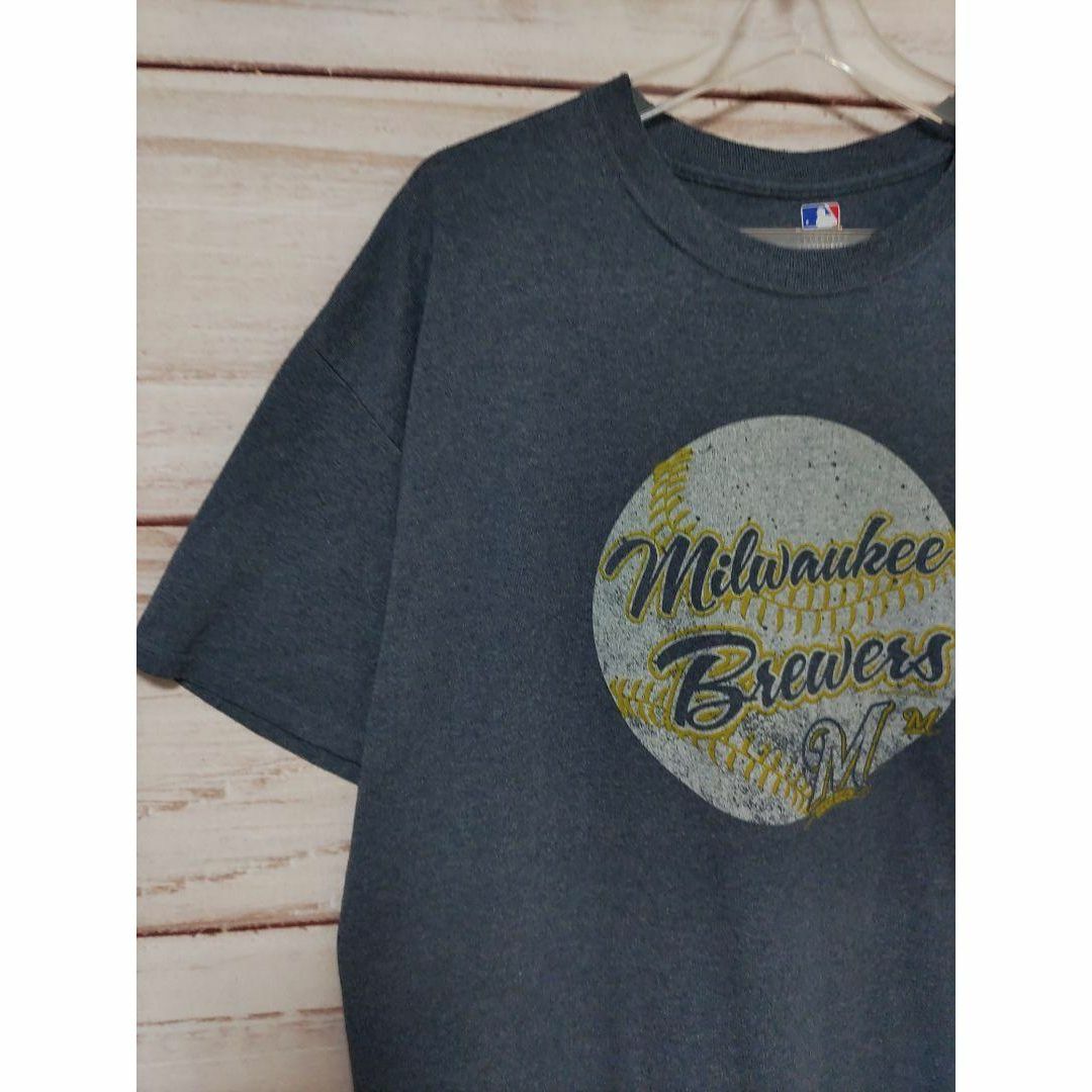 MLB　Milwaukee　ベースボール　Tシャツ　半袖　古着　Brewers メンズのトップス(Tシャツ/カットソー(半袖/袖なし))の商品写真