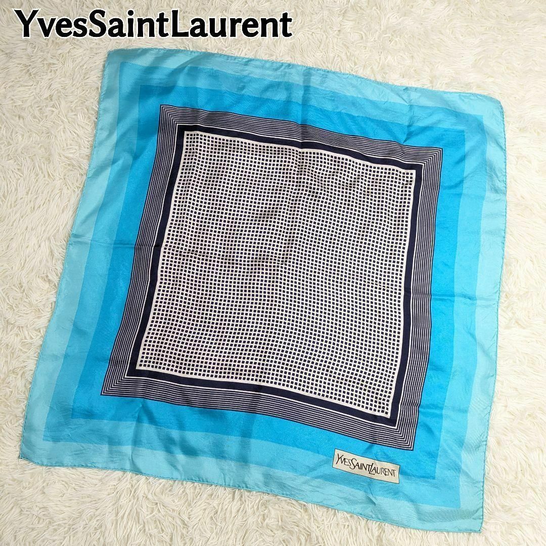 Yves Saint Laurent(イヴサンローラン)のYvesSaintLaurent イヴサンローラン スカーフ 大判 ストール レディースのファッション小物(バンダナ/スカーフ)の商品写真