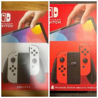 ニンテンドースイッチ(Nintendo Switch)の☆新品☆ Nintendo Switch  ホワイト1台　マリオレッド1台(家庭用ゲーム機本体)