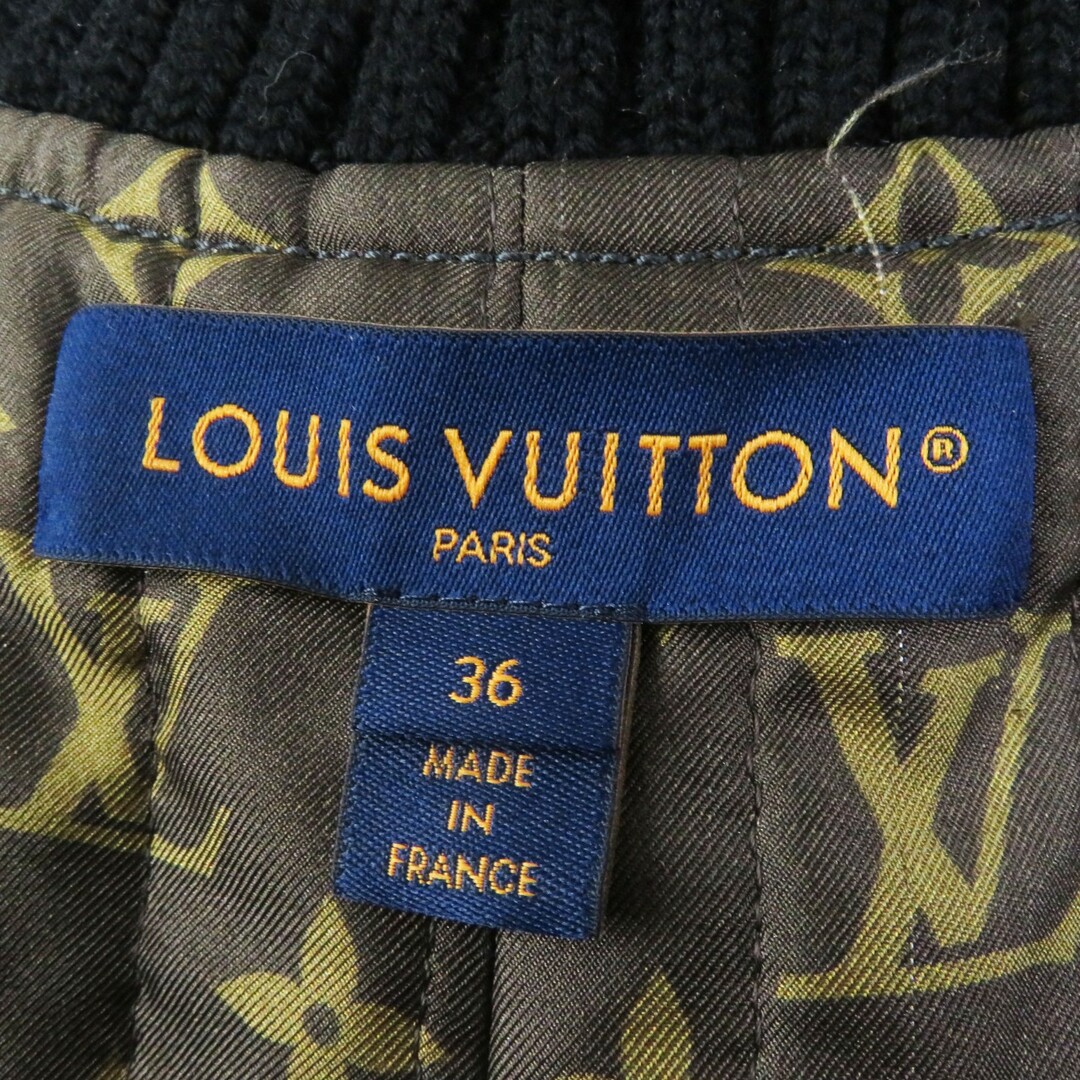 LOUIS VUITTON(ルイヴィトン)の極美品◎LOUIS VUITTON ルイヴィトン 23AW 1ACIVZ ツイード バーシティジャケット／ブルゾン ブラック ホワイト 36 フランス製 正規品 レディース 定価731,500円 レディースのジャケット/アウター(ブルゾン)の商品写真