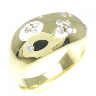 K18YG フラワー ダイヤモンド リング 0.18CT(リング(指輪))