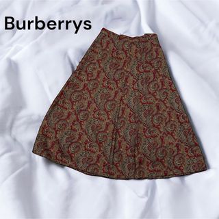 バーバリー(BURBERRY)のバーバリーズ　ペイズリー柄　極美品　膝丈スカート　9号　フレアスカート　美品(ロングスカート)